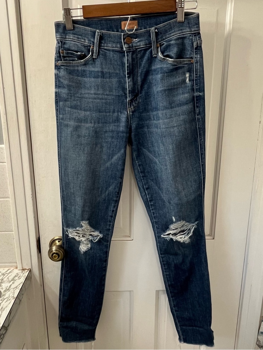 MOTHER The Vamp Fray Jeans Crazy Like A Fox Distressed Skinny Size 27